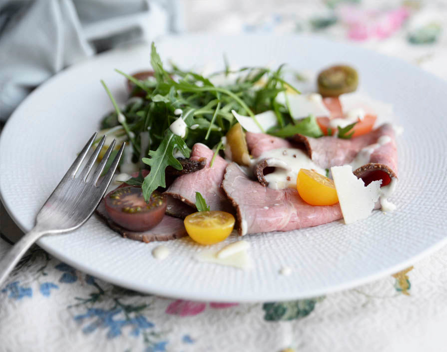 Carpaccio de rôti de bœuf sauce aux truffes