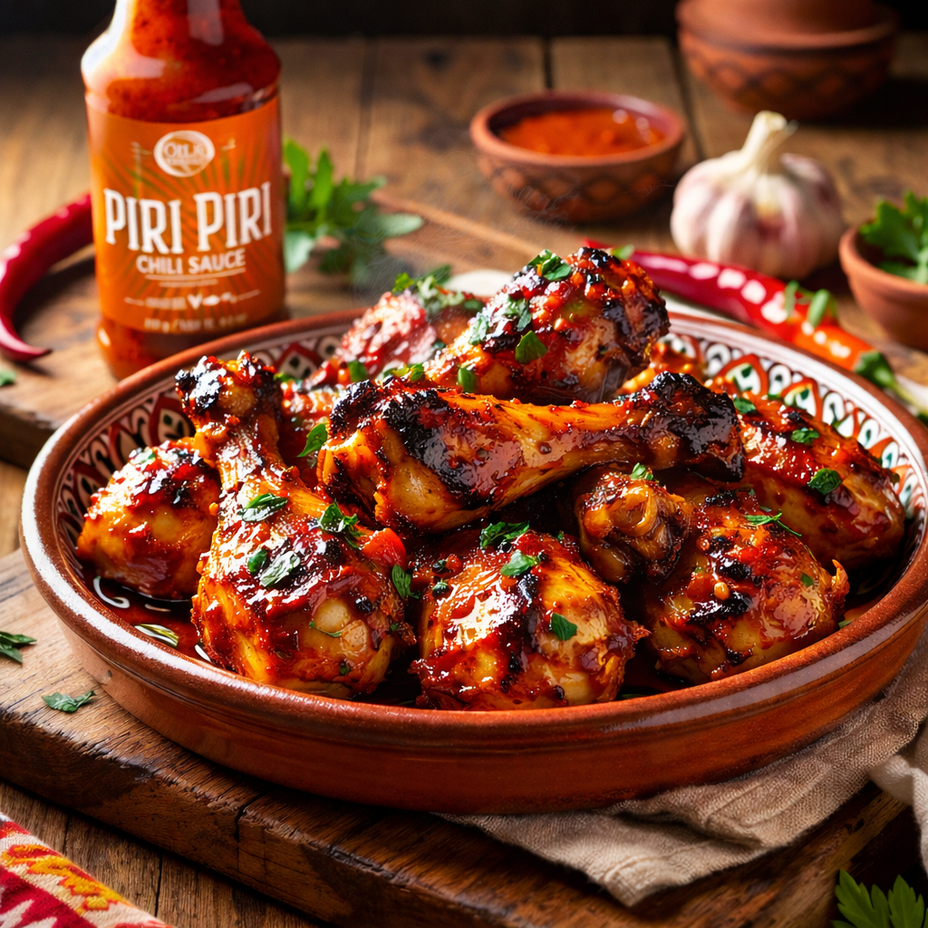 Kipdrumsticks met piri piri saus