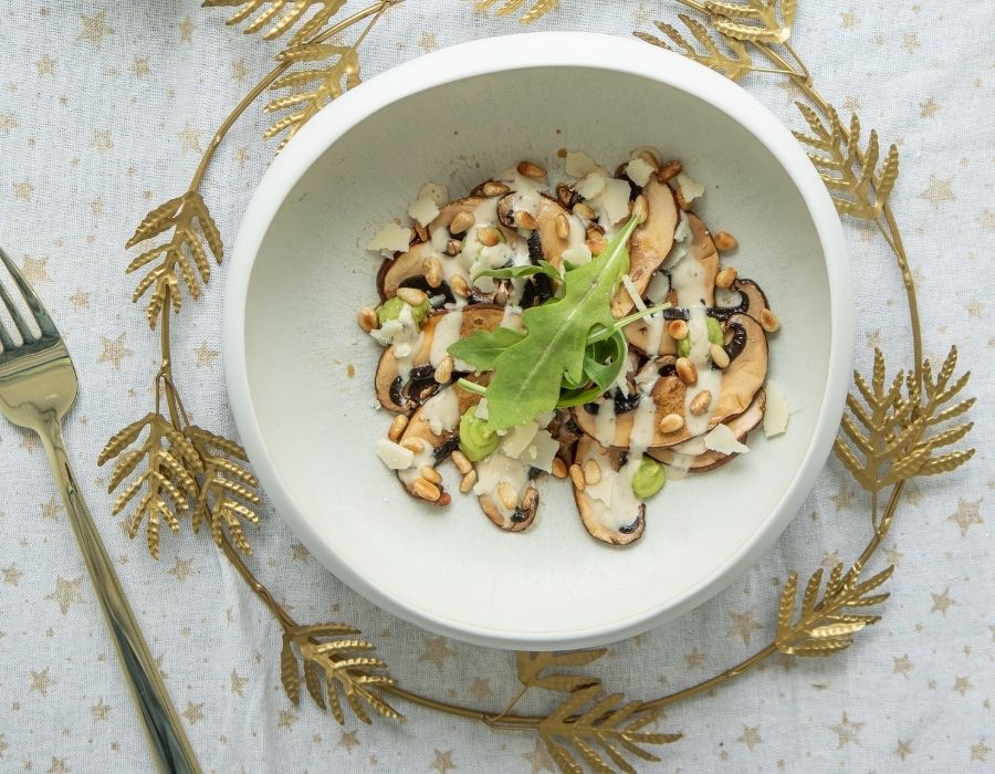 Carpaccio de portobello à la sauce soja aux truffes