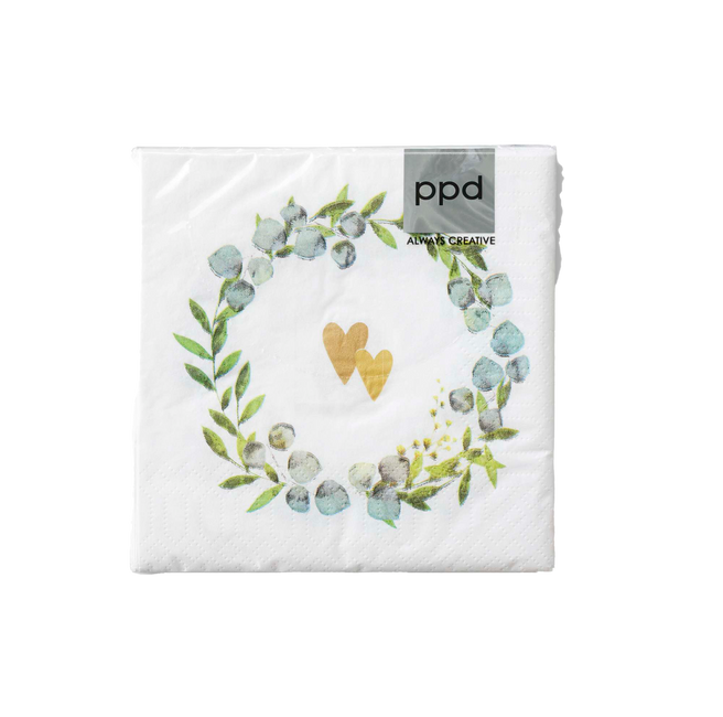 Serviette Coeurs ❤️ - 25 x 25 cm - Lot de 20