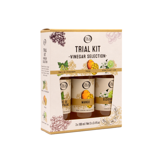 Coffret cadeau de 3 Vinaigres - Kit dégustation - Trial Kit - 3x100 ml