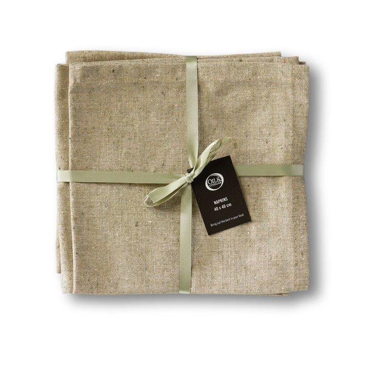 Lumix Servet in Olijfgroen & Goud - 40x40cm - Set van 4