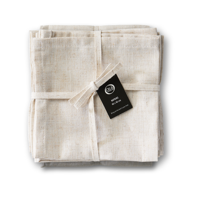 Serviette Naturelle Melin - 40 x 40 cm - Lot de 4