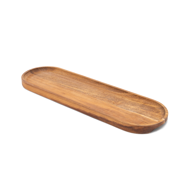 Plateau de service en bois d’acacia durable - 30 x 9 cm