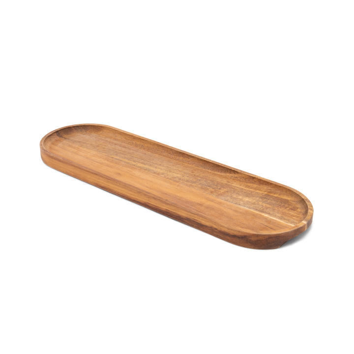 Plateau de service en bois d’acacia durable - 30 x 9 cm