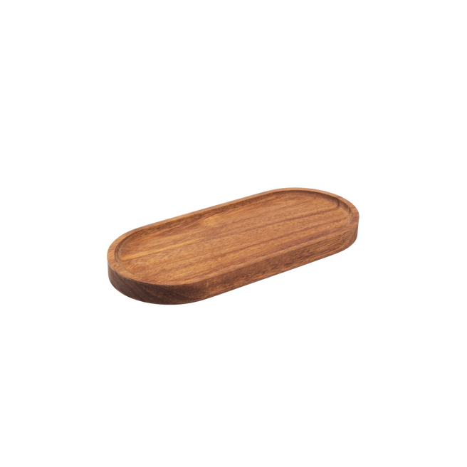 Plateau de service en bois d’acacia durable - 20 x 9 cm